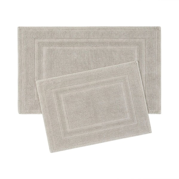 Stonewash Racetrack Washed Brown Solid color cotton Rectangle 2-Piece Bath Rug  Set