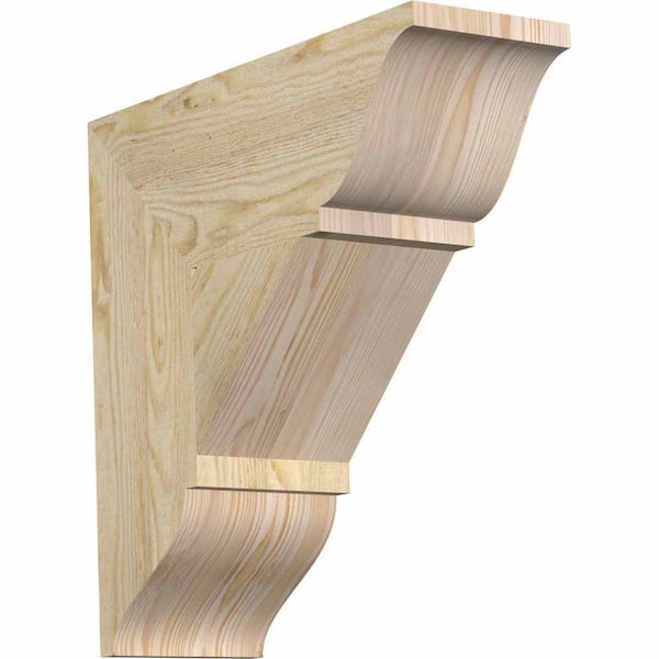 Ekena Millwork 6 in. x 18 in. x 18 in. Douglas Fir Traditional Rough Sawn Bracket
