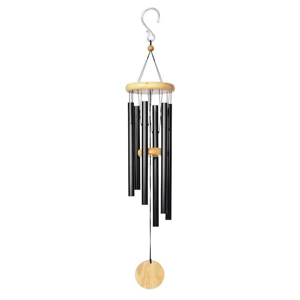 Exhart Black Small Metal Wind Chimes 78196-H - The Home Depot