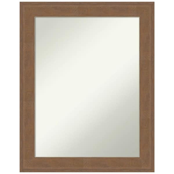 Amanti Art Alta Medium Brown 22.5 in. H x 28.5 in. W Framed Non-Beveled Wall Mirror in Brown