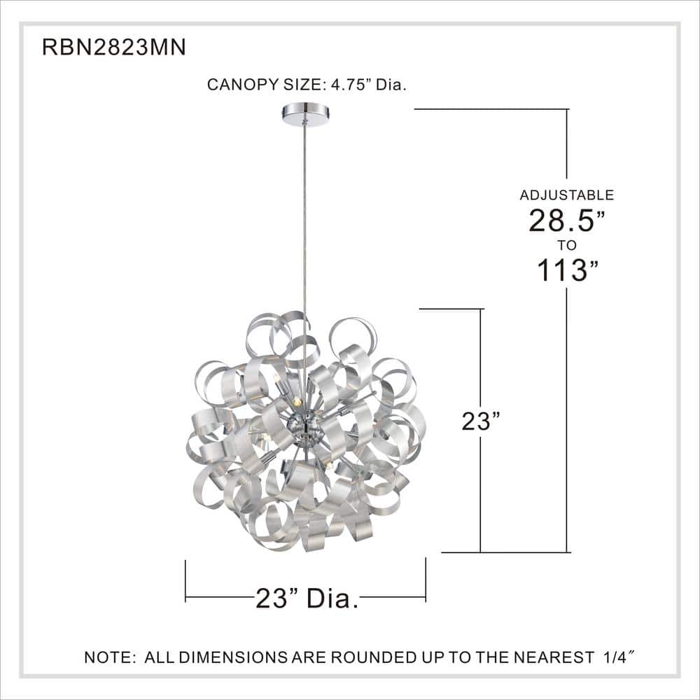 Millenia Silver Globe Pendant with Crystal Incandescent and LED Lighting