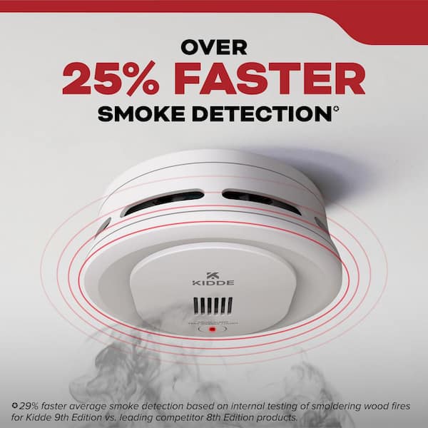 Compact 4 in. Battery Powered Smoke Detector with Photoelectric Sensor 21031428