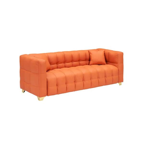 Z-joyee 80 in. Wide Square Arm Faux Leather Rectangle Modern