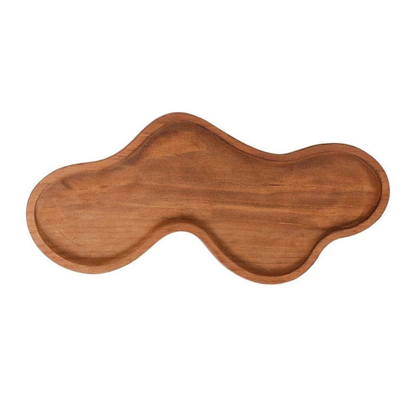 Unbranded Brown Wood Cloud Perfume and Jewelry Decorative Tray