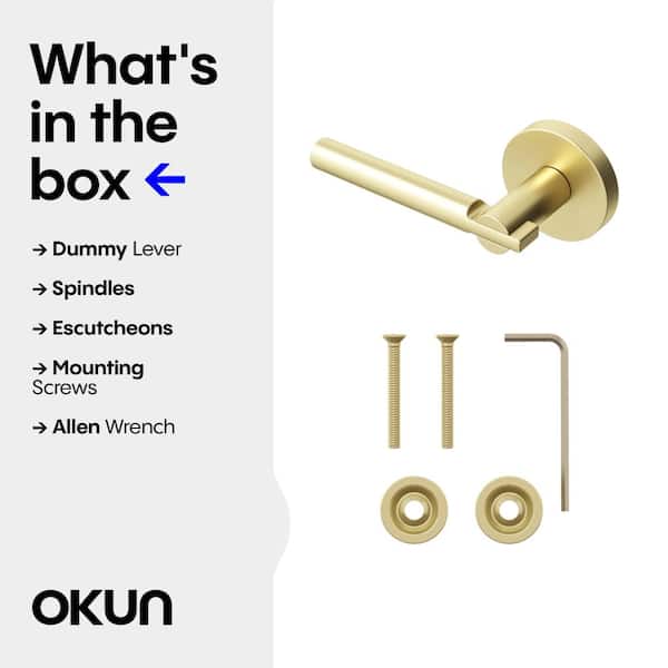Okun Terra Metal Brushed Champagne Gold Dummy Door Handle with