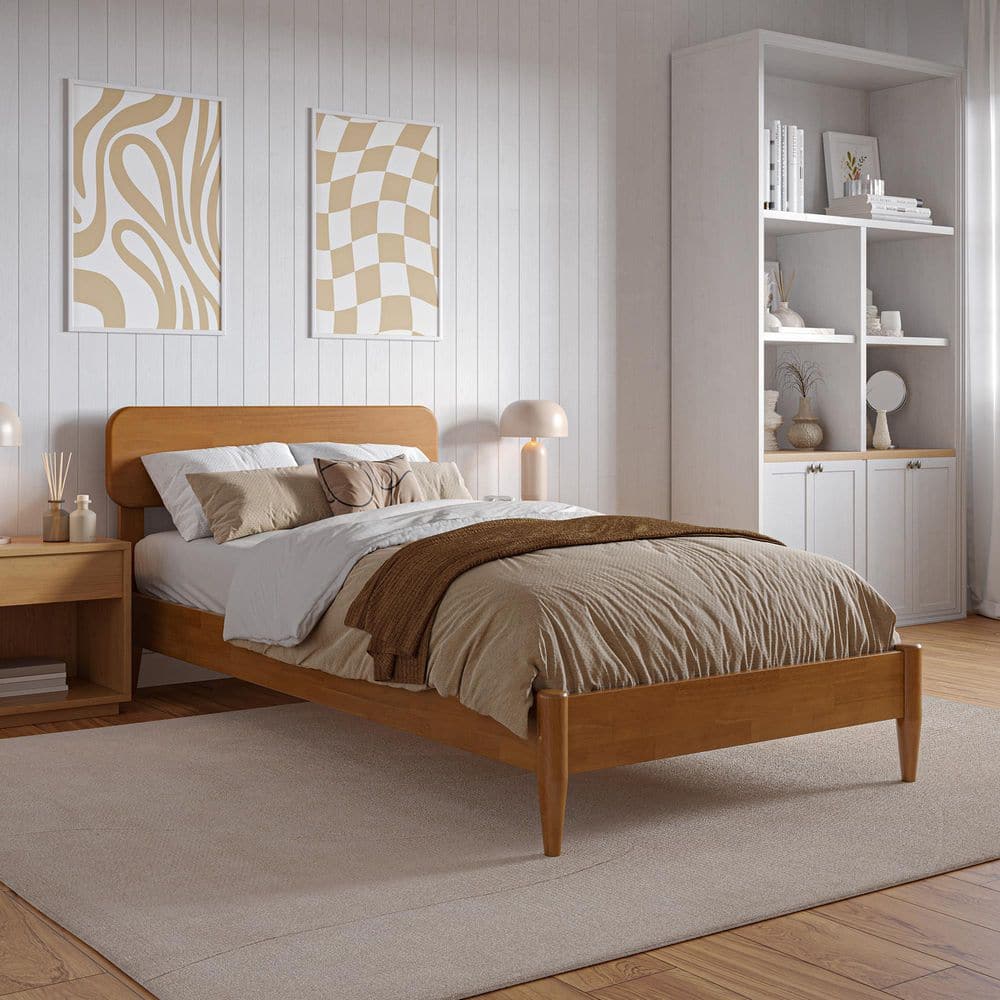 AFI Florence Light Toffee Natural Bronze Solid Wood Frame Twin XL