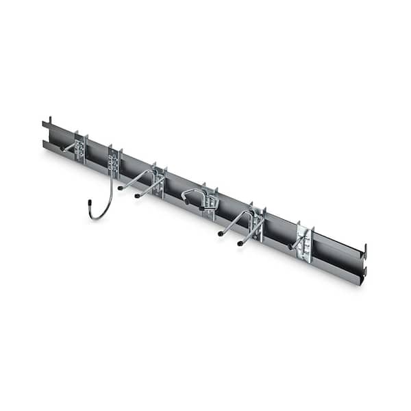 Triton Products Storability 31 in. W Gray Epoxy Coated Steel Combination Rail Kit with 6 Heavy-Duty Assorted Rail Hooks