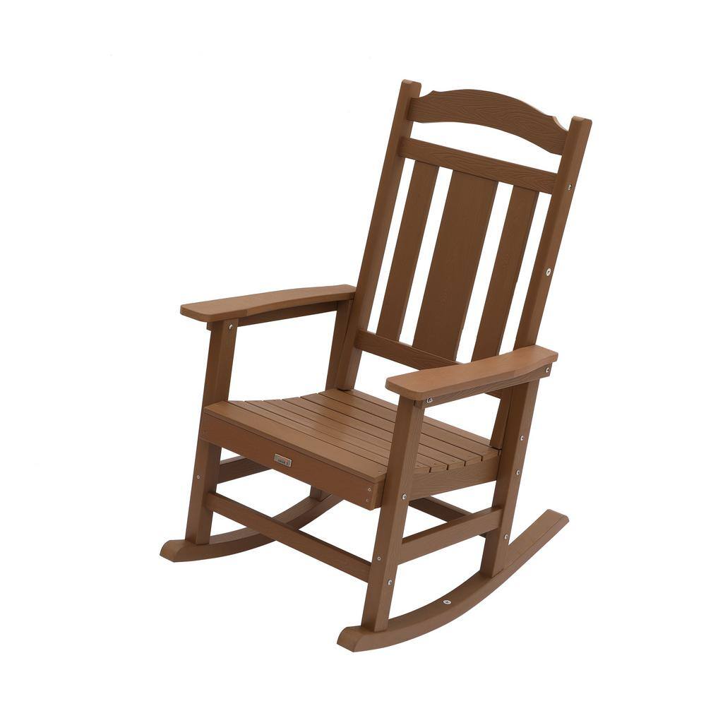 Brown HIPS Plastic Outdoor Adirondack Chair Rocking Design Patio Lounge Chair(1-Pack) price history on PriceWatchPro