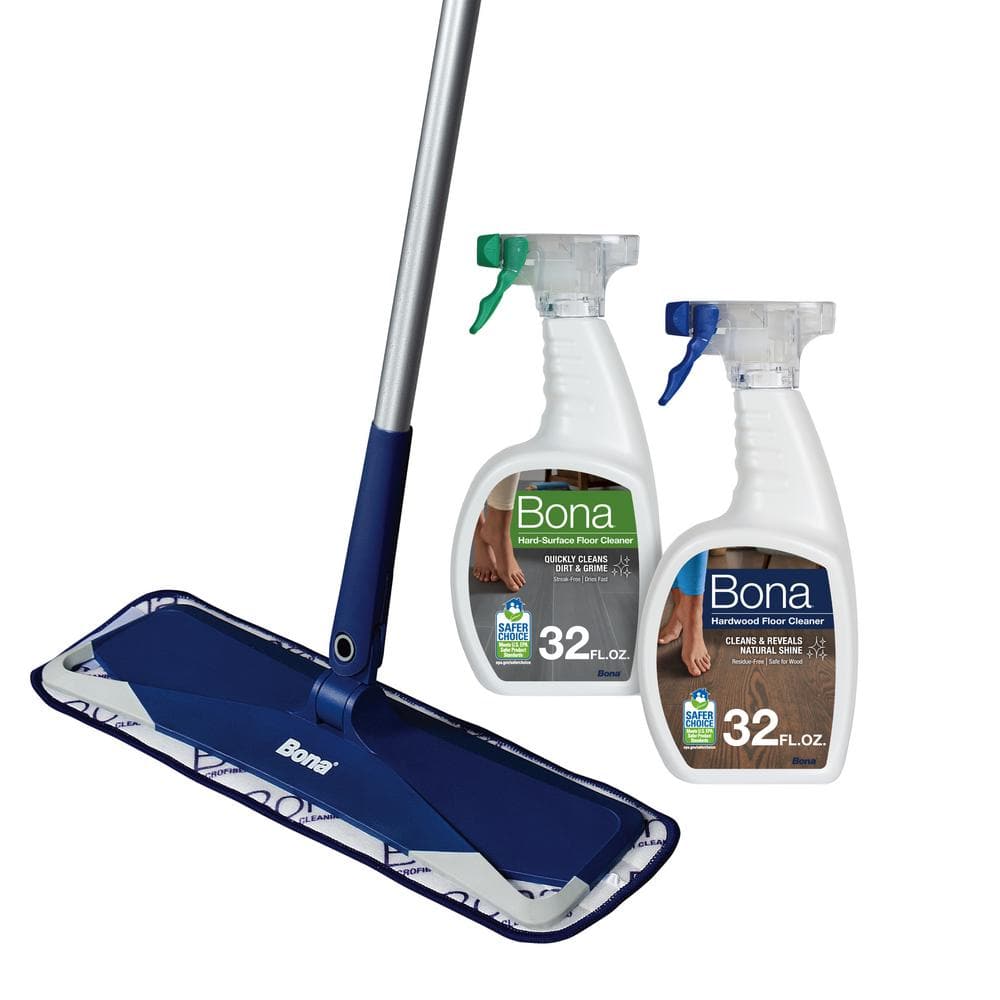 Premium Hard-Surface Floor Microfiber Flat Mop, 32 oz. Hardwood Cleaner and