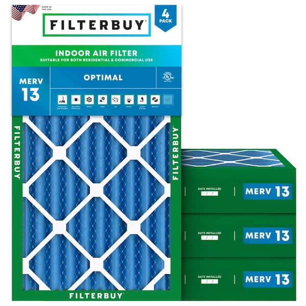11.5 in. x 21 in. x 4 in. MERV 13 (FPR 10) Health Defense Pleated HVAC AC Furnace Air Filters Replacement (4-Pack)