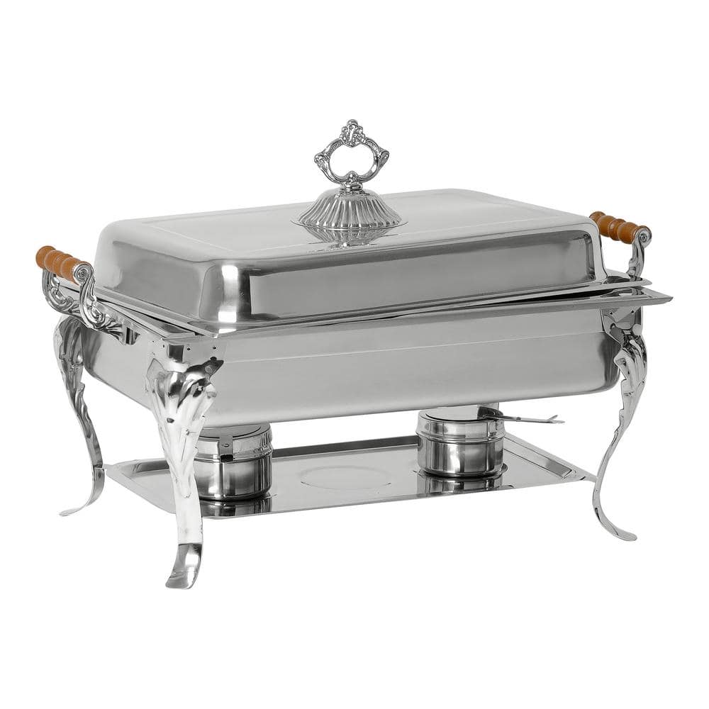 8 Qt. Silver Chafing Dish Set with Stand