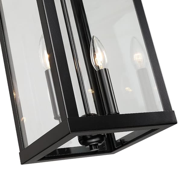 TRUE FINE Jefferson 2-Light 25.7 in. Black Large Outdoor Wall Lantern  Sconce Light TD40021OT - The Home Depot