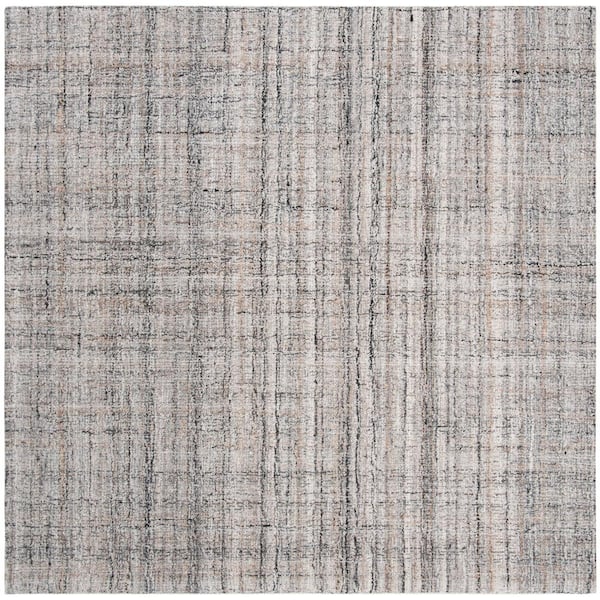 SAFAVIEH Abstract Camel/Black 10 ft. x 10 ft. Striped Square Area Rug
