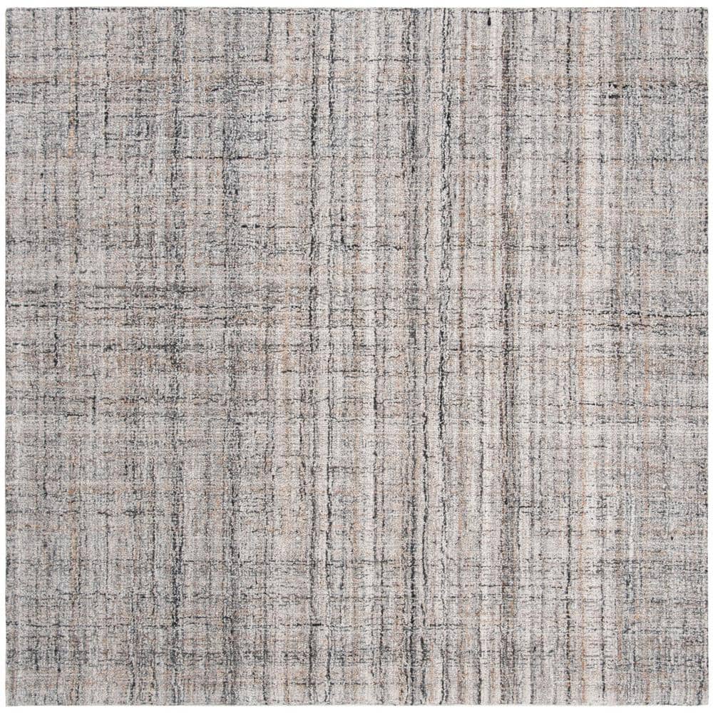 SAFAVIEH Abstract Camel/Black 8 ft. x 8 ft. Striped Square Area Rug ...