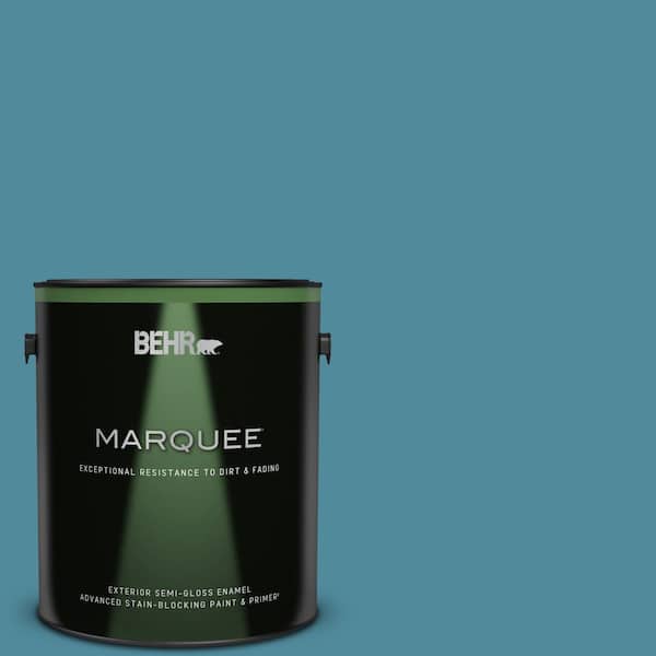 BEHR MARQUEE 1 gal. #S460-5 Blue Square Semi-Gloss Enamel Exterior Paint & Primer