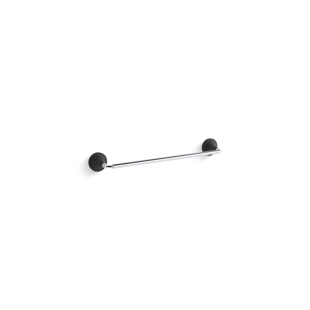 KOHLER Tone 18 in. Single Towel Bar in Polished Chrome with Matte Black