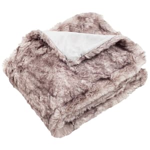 Faux Chinchilla Gray Throw Blanket