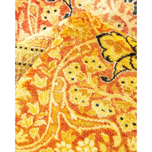 Mogul Orange 6 ft. x 12 ft. Oriental Wool Indoor Runner Rug