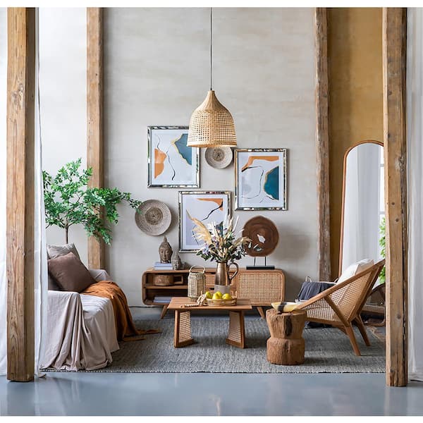 16 in. Weathered Gray Round Wood Coffee Table