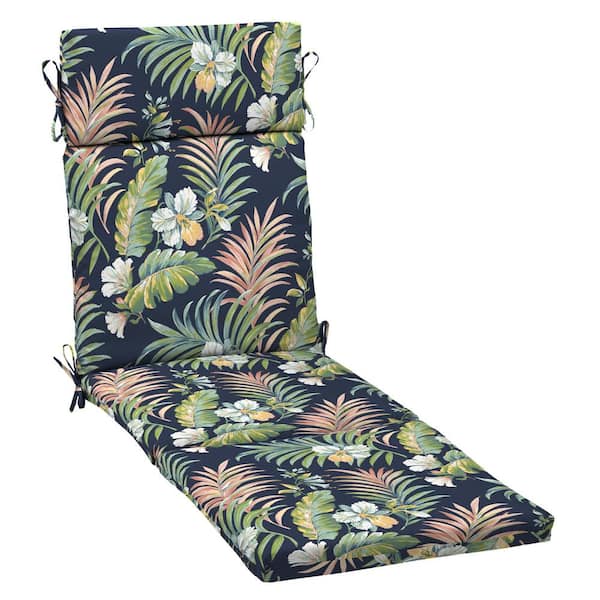 ARDEN 21 in. x 72 in. Outdoor Chaise Lounge Cushion in Simone Blue Tropical