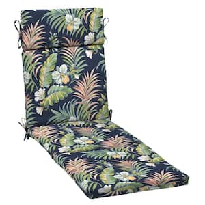21 in. x 72 in. Outdoor Chaise Lounge Cushion in Simone Blue Tropical