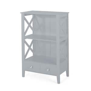 Mulligan 23.75 in. W x 12.5 in. D x 36.5 in. H Gray MDF Bathroom Linen Freestanding Cabinet with Storage