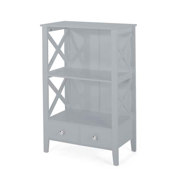 Mulligan 23.75 in. W x 12.5 in. D x 36.5 in. H Gray MDF Bathroom Linen Freestanding Cabinet with Storage