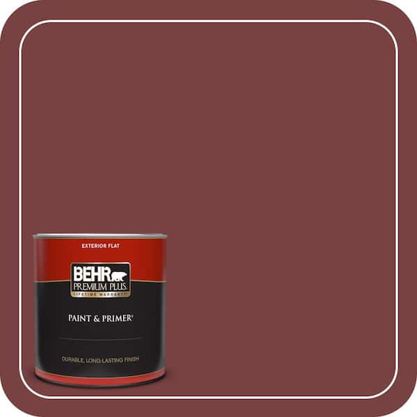 BEHR PREMIUM PLUS 1 qt. #PPF-01 Tile Red Flat Exterior Paint & Primer