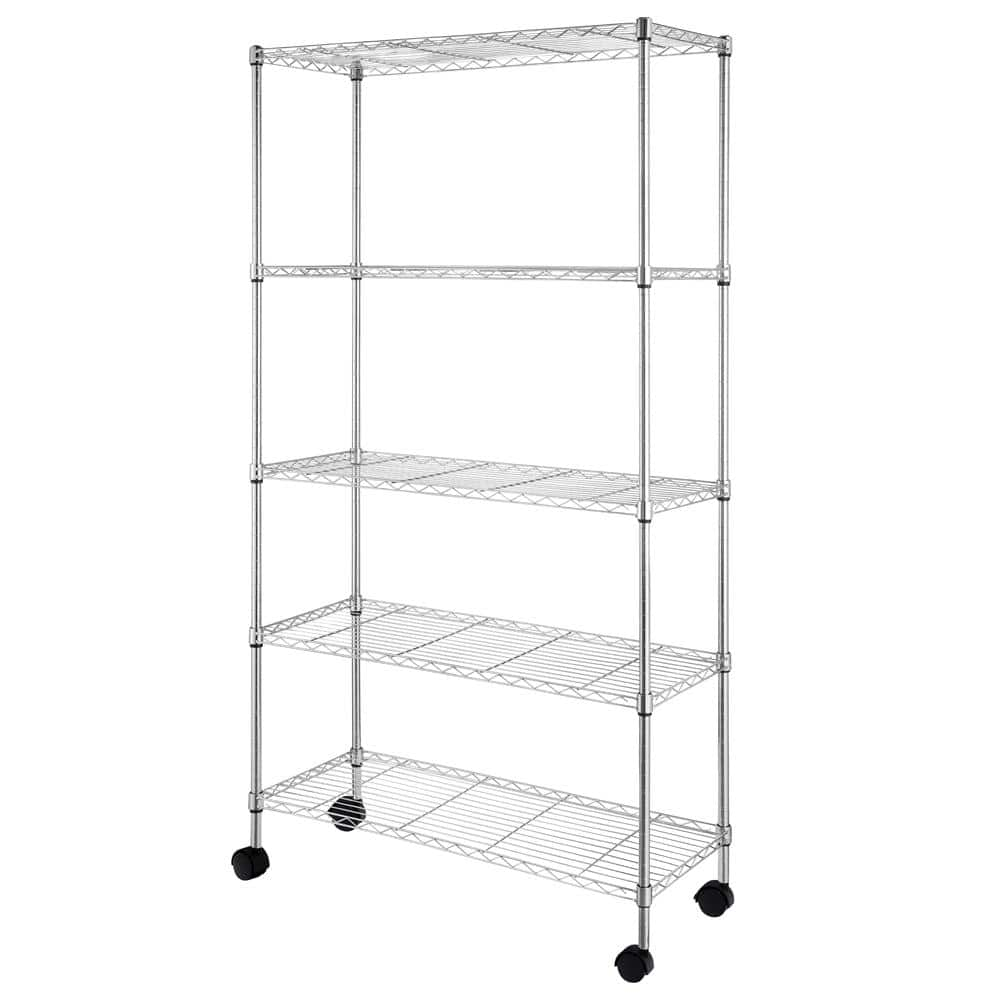 Karl home Silver 5-Tier Heavy Duty Metal Freestanding Garage Storage ...