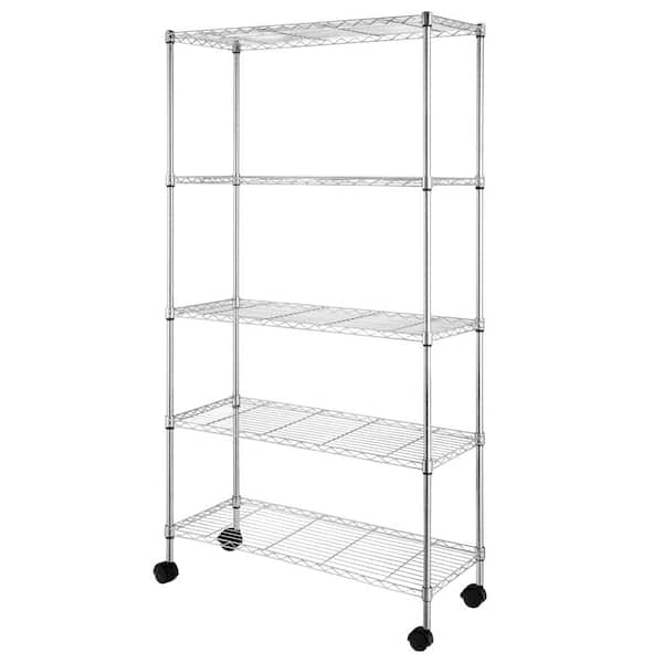 Karl home Silver 5-Tier Heavy Duty Metal Freestanding Garage Storage ...