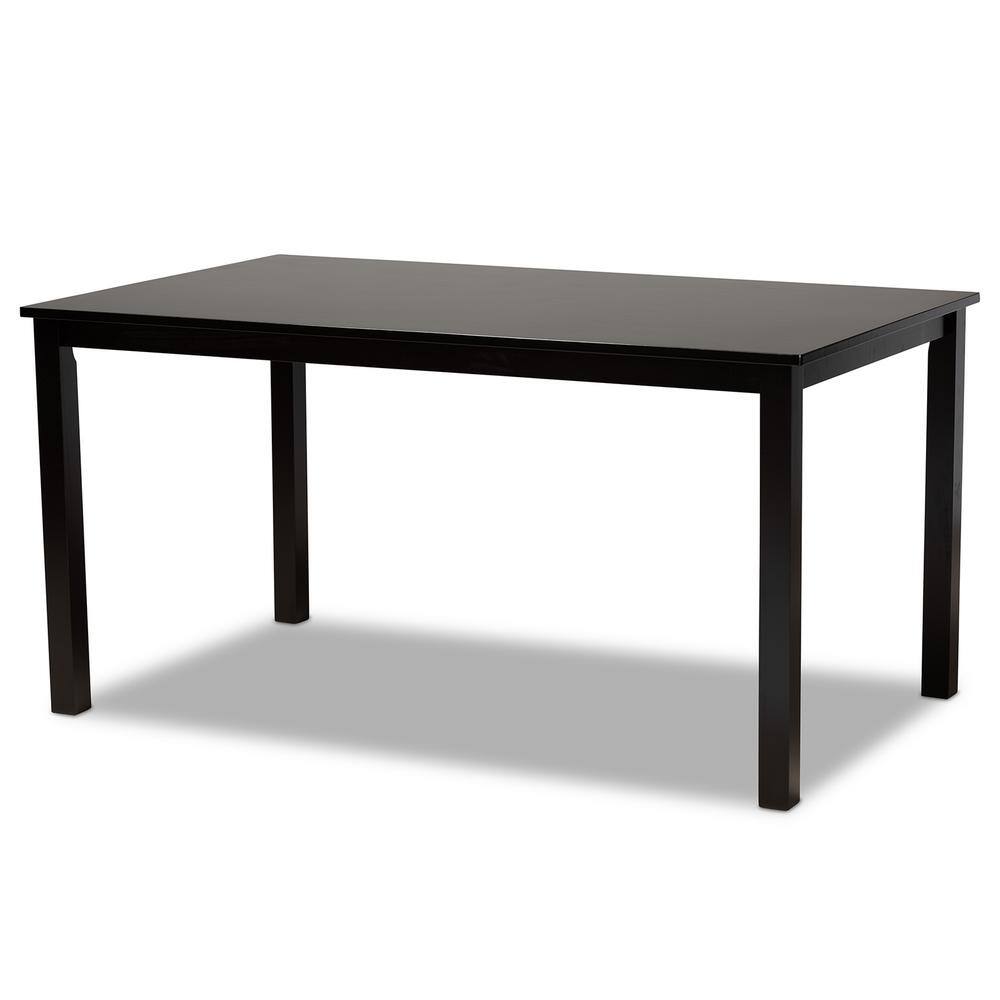 Dallas Dark Brown Wood and Grey Fabric 7-Piece Dining Set