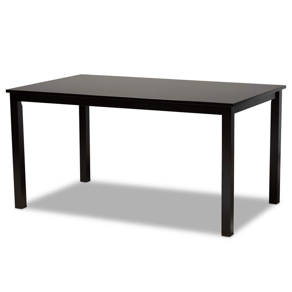 Dallas Dark Brown Wood and Grey Fabric 7-Piece Dining Set