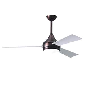 Donaire 52 in. Integrated LED Indoor/Outdoor Brushed Bronze Ceiling Fan with Light with Remote Control