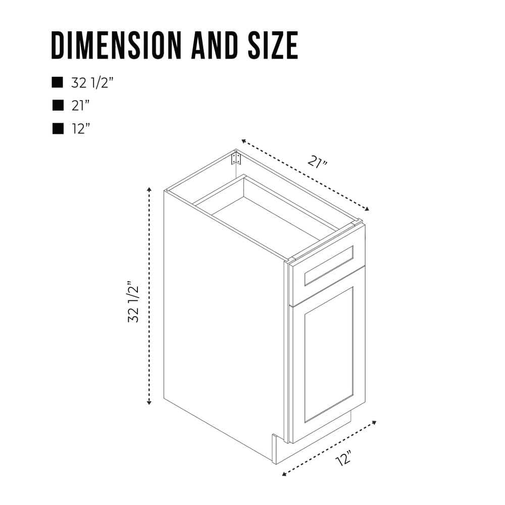 Silver Shaker Style 12" Single Bathroom Vanity Cabinet