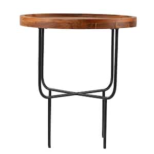 Marisdale 20 in Natural Short Round Wood End Table