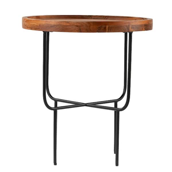 SEI Marisdale 20 in Natural Short Round Wood End Table