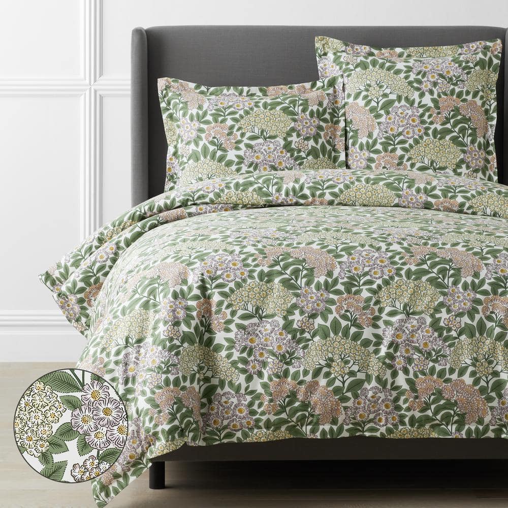 Legends Hotel Vintage Jardin Green Multi King Wrinkle-Free Sateen Duvet Cover -  The Company Store, 51092D