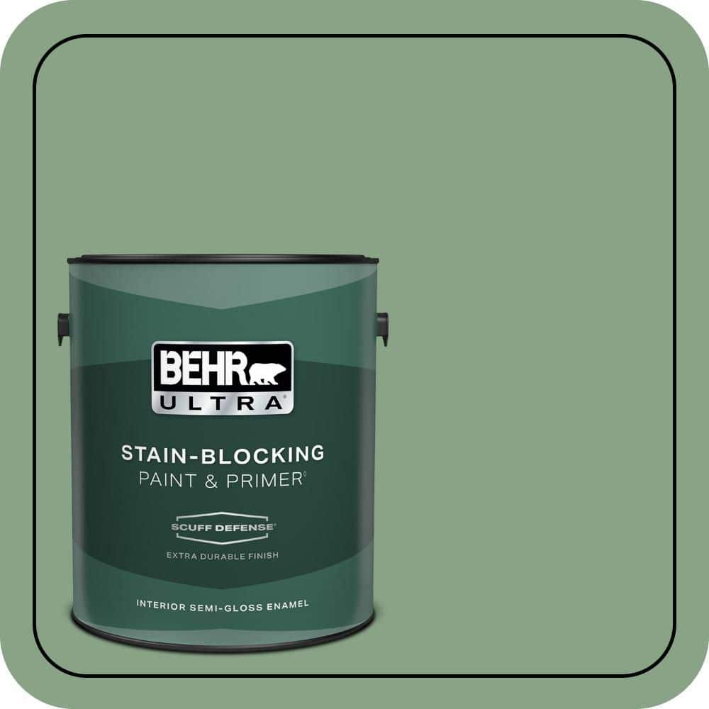 1 gal. #S400-5 Gallery Green Extra Durable Semi-Gloss Enamel Interior Paint & Primer price history on PriceWatchPro