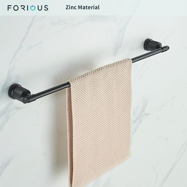 FORIOUS Bathroom Accessories Set 4-pack Towel Bar，Toilet Paper