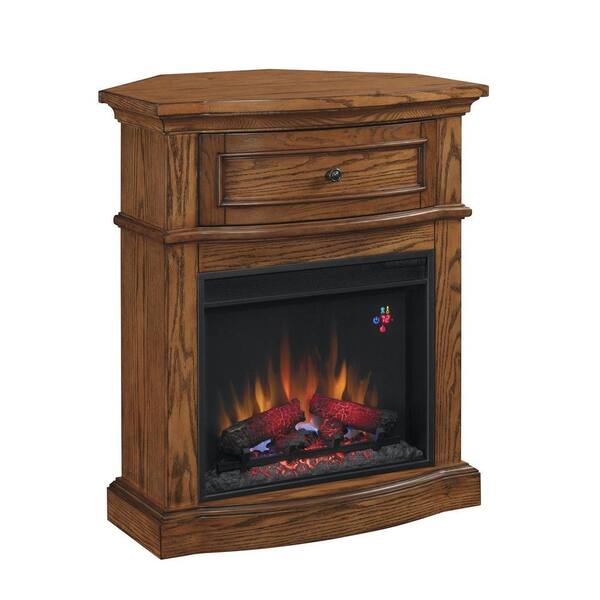 Classic Flame 23 in. Dual Media Mantel Infrared Electric Fireplace in Oak Finish