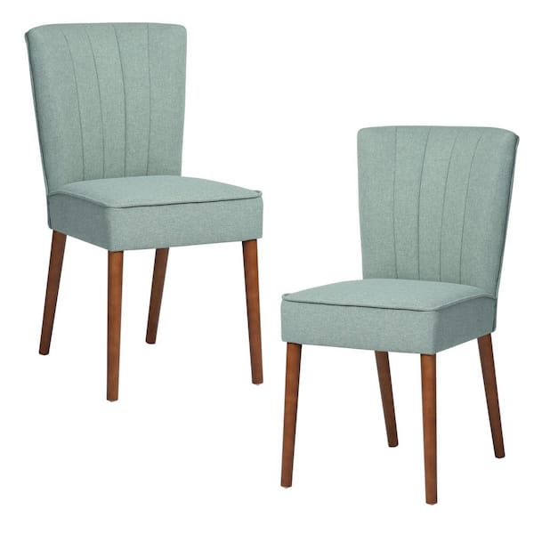 Homy Casa Thaddeus Green Fabric Upholstered Side Dining Chairs ( Set of 2 )