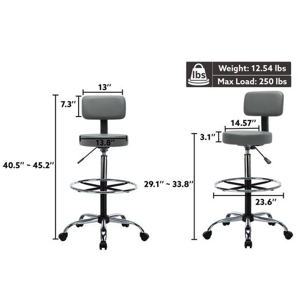 Workout Tall lab/shop Stool w/ chrome base/footring