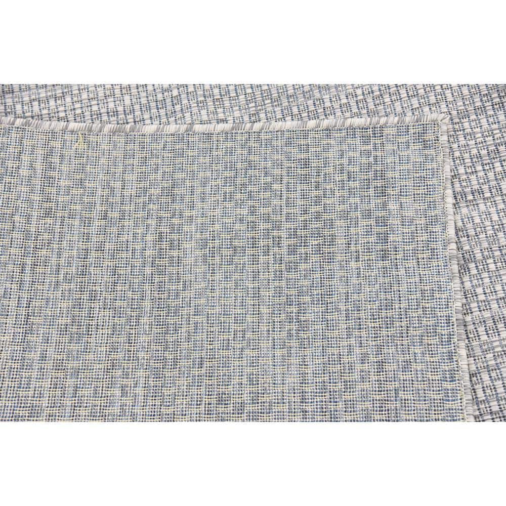 Modern Outdoor Solid Light Gray 7'x10' Synthetic Area Rug