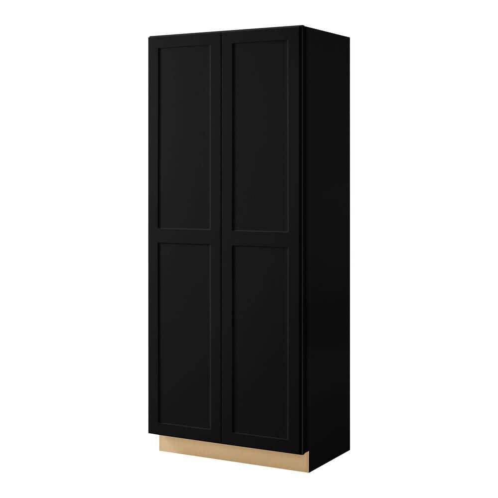 Avondale 36 in. W x 90 in. H x 24 in. D Ready To Assemble Plywood Shaker Wide Pantry Cabinet in Raven Black price history on PriceWatchPro