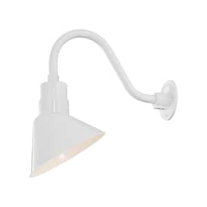 R Series 1-Light 11 in. White Angle Shade