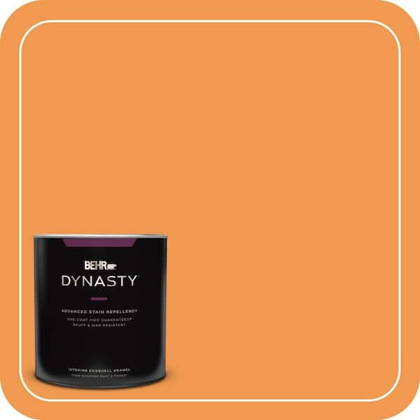 BEHR DYNASTY 1 qt. #270B-6 Autumn Orange Eggshell Enamel Interior Stain-Blocking Paint and Primer