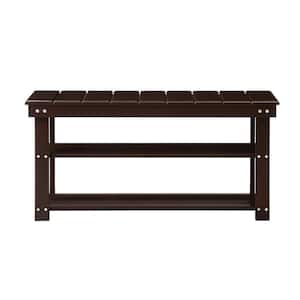 Oxford Espresso Bench with Shelves 17 in. H x 35.5 in. W x 12 in. D