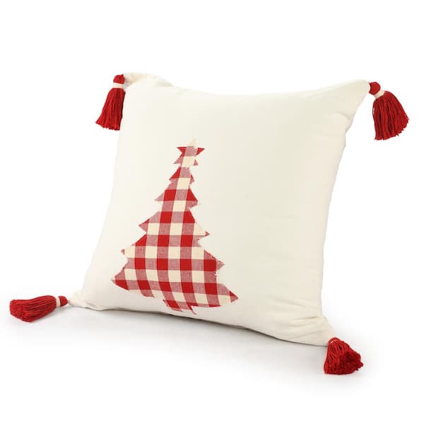 1pc Christmas Bear Checkered Pattern Pillowcase (cushion Insert Not  Included), Cute Linen Material, 45cm X 45cm/17.72 In X 17.72 In Square,  One-sided Printed, Zipper Closure, Soft And Comfortable Decorative Pillow  Cover, Suitable