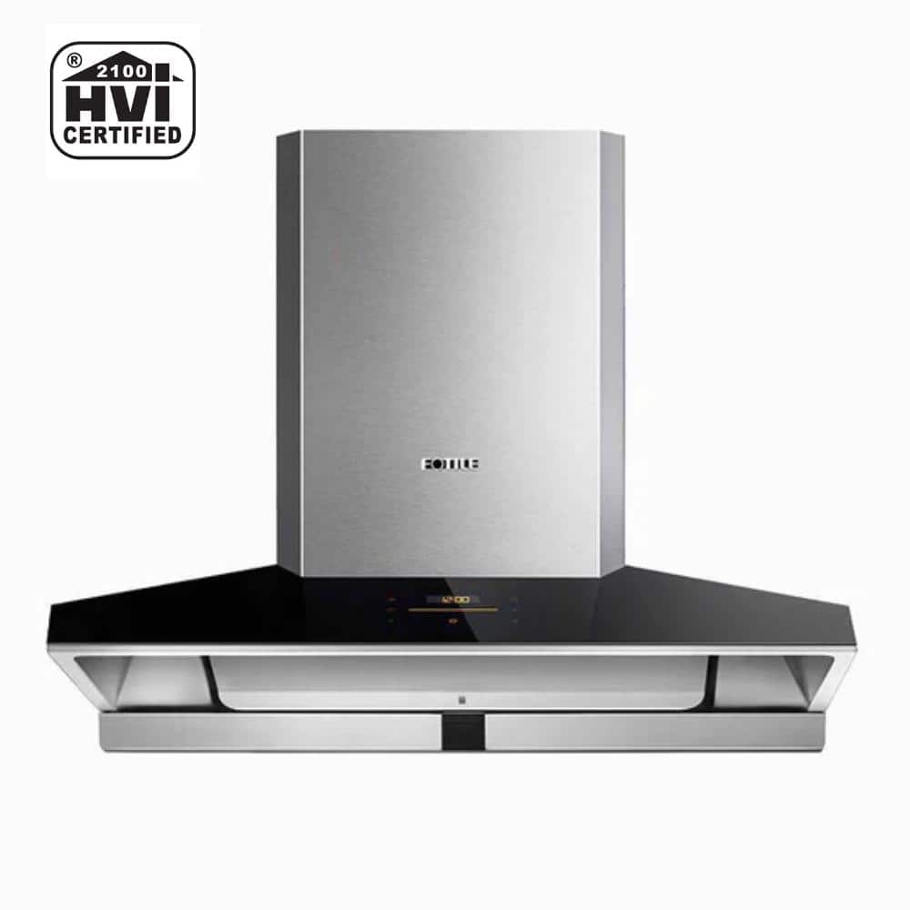 FOTILE Perimeter Vent Series 36 in. 1100 CFM Wall Mount Range Hood with Self-Adjusting Capture Shield and Touchscreen, Silver