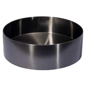Black Stainless Steel Round Vessel Sink with Drain